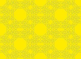 Seamless ornate pattern. Bright yellow background. Light blue outlines. Intricate details. Symmetrical design. Vintage style. Decorative motif. Seamless texture. Flat . vector