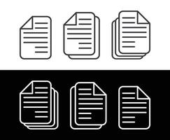 Paper icon design template. Line Art of Document. vector