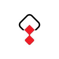 The icon design is a tie and an upward arrow, with a combination of red and black colors. vector