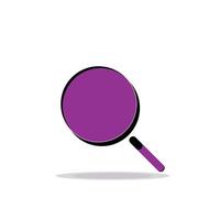 Flat design of frying pan icon with purple and black color combination. vector