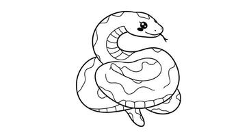 A snake is drawn in a line on a white background vector