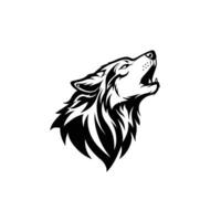 An abstract representation of a wolf s head howling with intensity vector