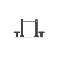 A Solid Representation of a Fitness Station With Bars vector