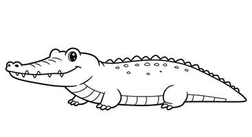 Crocodile coloring pages for kids vector