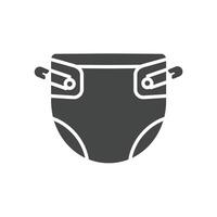 A solid icon of a Child diaper vector