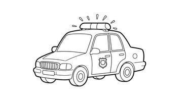 Police car coloring pages vector