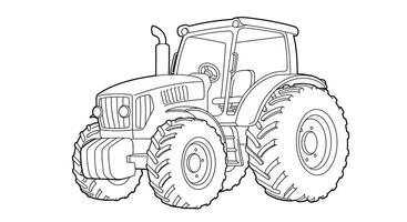 Tractor coloring pages for kids vector