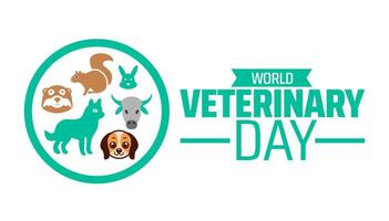 world veterinary day background banner or poster design template. observed every year in April. Holiday concept. Use to any Template. vector