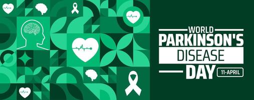 World Parkinsons disease Day geometric shape pattern background banner or poster design template. observed every year in April. Holiday concept. Use to any Template, card, poster, placard, template. vector