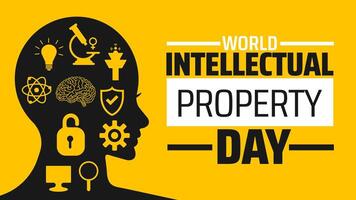 World Intellectual Property Day background banner or poster design template. observed every year in April. Holiday concept. Use to any Template, card, poster, placard, template. vector