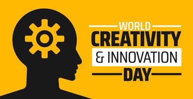 World Creativity and Innovation Day background banner or poster design template. observed every year in April. Holiday concept. Use to any Template, card, poster, placard, template. vector