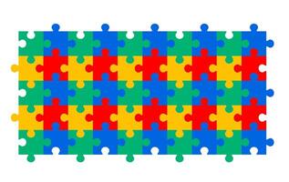 World Autism awareness day autism puzzle piece pattern background banner or poster design template. Autism is a Developmental disability caused by difference in brain. vector