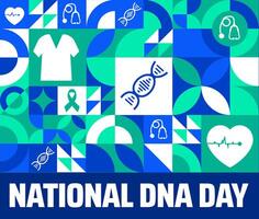 National DNA Day geometric shape pattern background banner vector