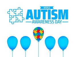 World Autism awareness day background banner or poster design template with child colorful balloon design. Autism is a Developmental disability caused by difference in brain. observed every year. vector