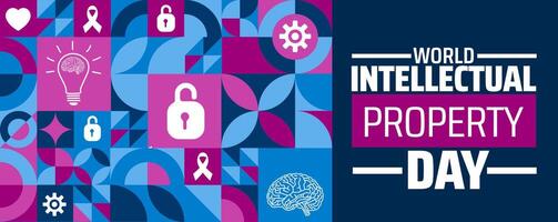World Intellectual Property Day geometric shape pattern background banner or poster design template. observed every year in April. vector