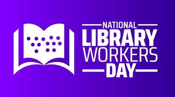 National Library Workers Day background banner or poster design template. observed every year in April. Holiday concept. vector