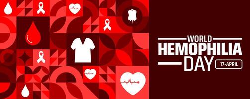 World Hemophilia Day background banner or poster design template. observed every year in April. Holiday concept. Use to any Template vector