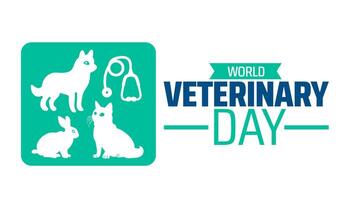 world veterinary day background banner or poster design template. observed every year in April. vector