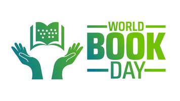 World Book Day background banner or poster design template vector
