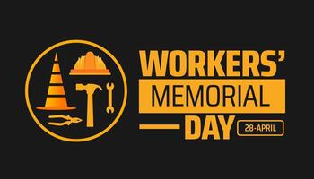 Workers memorial day background banner or poster design template. observed every year in April. Holiday concept. vector