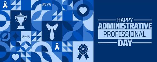 administrative professional day geometric shape pattern background banner or poster design template. observed every year in April. vector