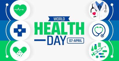 World Health Day background banner or poster design template. observed every year in April. Holiday concept. Use to any Template, card, poster, placard vector
