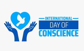 International Day of Conscience background banner or poster design template. observed every year in April. Holiday concept. Use to any Template, card, poster, placard, template. vector