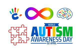 World Autism Acceptance Week background banner or poster design template with autism icon vector