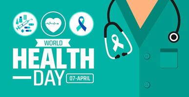 World Health Day background banner or poster design template. observed every year in April. Holiday concept. Use to any Template, card vector
