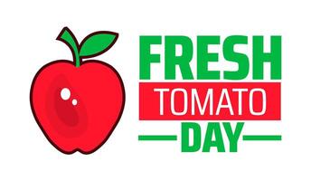 Fresh Tomato Day background banner or poster design template. observed every year in April. Holiday concept. Use to any Template, card, poster, placard, template. vector