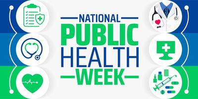 national public health week background banner or poster design template. observed every year in April. Holiday concept. vector