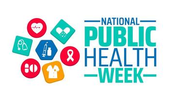 national public health week background banner or poster design template. observed every year in April. Holiday concept vector