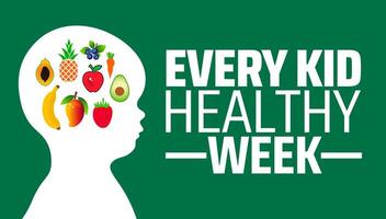 Every Kid Healthy Week background banner or poster design template. observed every year in April. Holiday concept. Use to any Template, card, poster, placard, template. vector