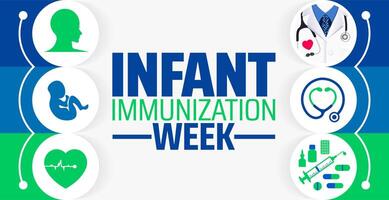 National Infant Immunization Week background banner or poster design template. observed every year in April. Holiday concept. vector