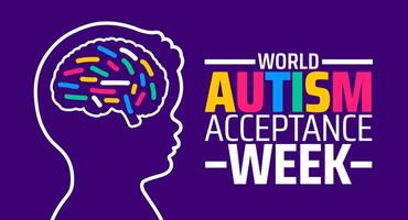 World Autism Acceptance Week background banner or poster design template. observed every year in April. Holiday concept. Use to any Template vector