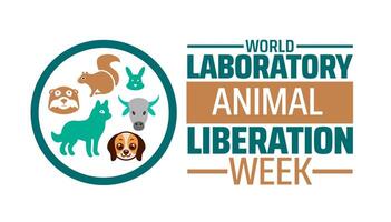 World Laboratory Animal Liberation Week background banner or poster design template. observed every year in April. Holiday concept. Use to any Template, card, poster, placard, template. vector