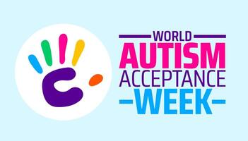World Autism Acceptance Week background banner or poster design template. observed every year in April. vector