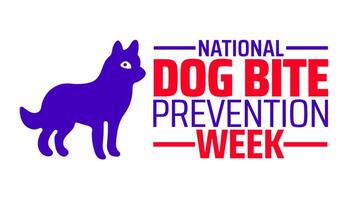 National Dog Bite Prevention Week background banner or poster design template. observed every year in April. Holiday concept. Use to any Template, card, poster, placard, template. vector