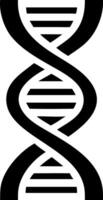 DNA Structure Depicted in Simple Black and White Icon, Representing Science, Biology, Genetics, and Healthcare Concepts vector