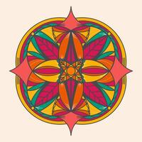 a colorful mandala design on a beige background vector