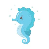 Seahorse, illustration. A colorful seahorse highlighted on a white background. vector