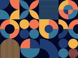 Abstract geometric pattern with circles and lines vector