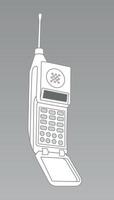 Vintage mobile phone with antenna and keypad vector
