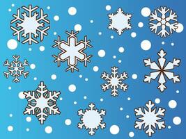 White and blue Snowflake. Snow winter. Snowflake icons. Snowflake icon. vector