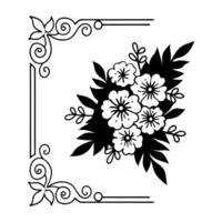 Rustic Floral Frame Decor vector