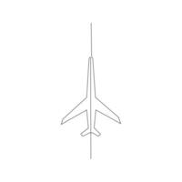 Continuous Aeroplan Line Art Design One Line Aircraft Drawing vector