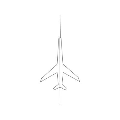 Continuous Aeroplan Line Art Design One Line Aircraft Drawing