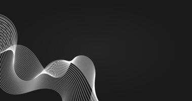 Abstract Background with Dynamic Waves Illustration Black and white. vector