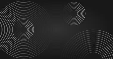 Abstract black background with circles and lines. illustration design vector