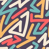 A colorful pattern with arrows and shapes vector